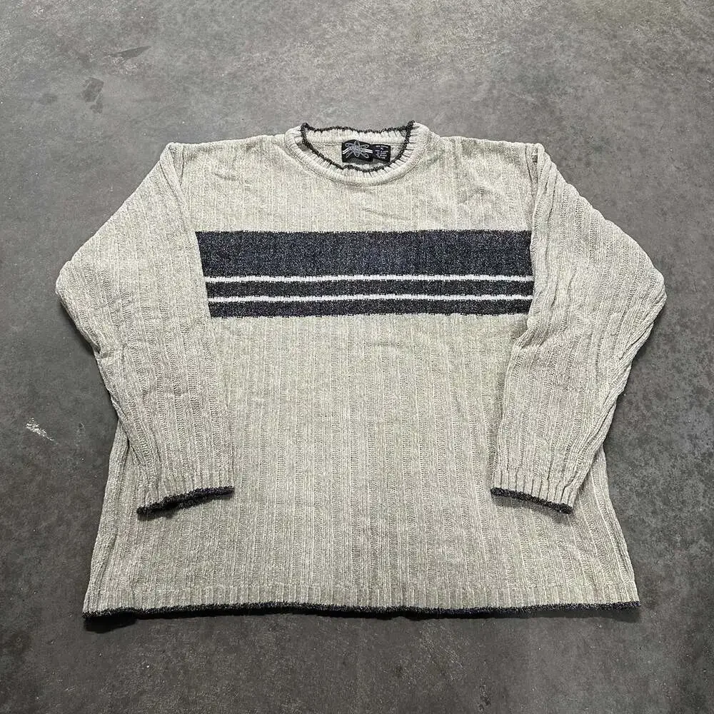 Vintage Xtreme Gear Striped Ribbed Crewneck Sweater XL